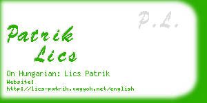 patrik lics business card